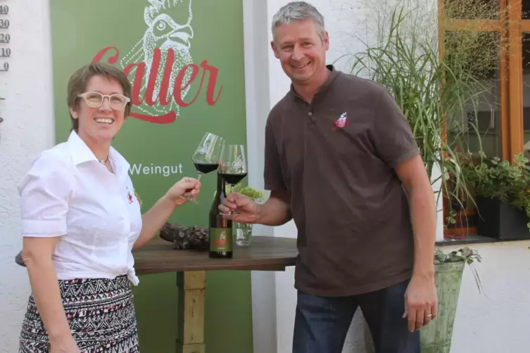 Katja und Ansgar Galler betreiben das Bio-Weingut Galler in Kirchheim