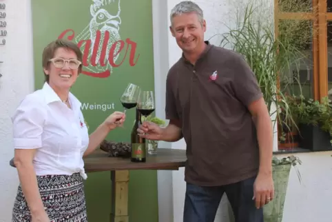 Katja und Ansgar Galler betreiben das Bio-Weingut Galler in Kirchheim