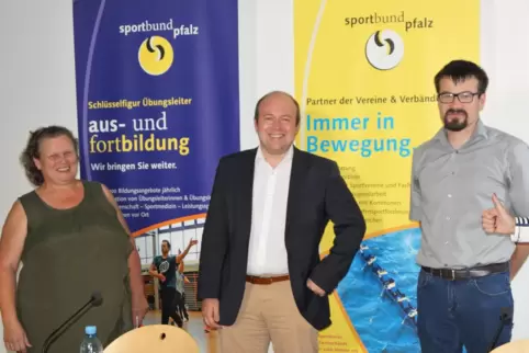 Das Sportkreismitarbeiter-Trio des Donnersbergkreises wurde wiedergewählt: : Annemarie Wilding, Tristan Werner und Markus Matter