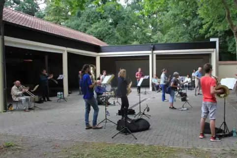 Hat fleißig geprobt: die Blaskapelle. 
