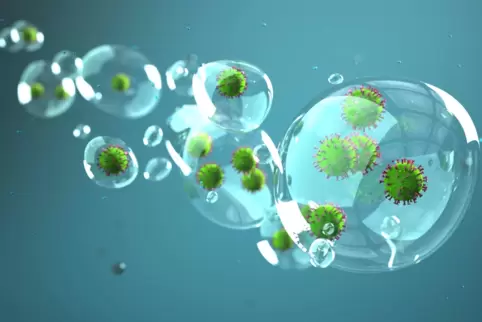 Tröpfcheninfektion mit dem Corona-Virus.