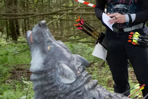 Im 3D-Parcours sind Tiere originalgetreu nachgebildet. Sie stehen im Wald, durch den die Bogenschützen streifen.