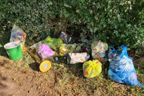 Verpackt und in die Landschaft geworfen: Illegale Müllentsorgung bei Erlenbach.