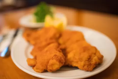 Ein Schnitzel, zubereitet. 