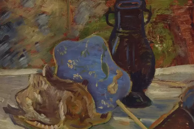 Otto Hodapp malte 1954 „Stillleben“ mit Öl auf Holz, hier ein Ausschnitt. 
