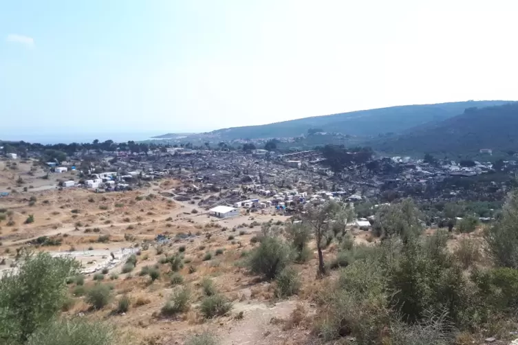 Das abgebrannte Flüchtlingslager Moria auf Lesbos.