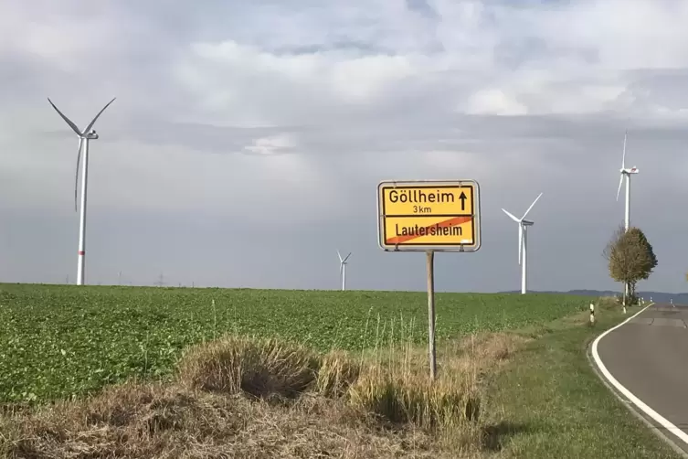 Sind schon lange im 286 Meter hoch liegenden Lautersheim: Windkraftanlagen.