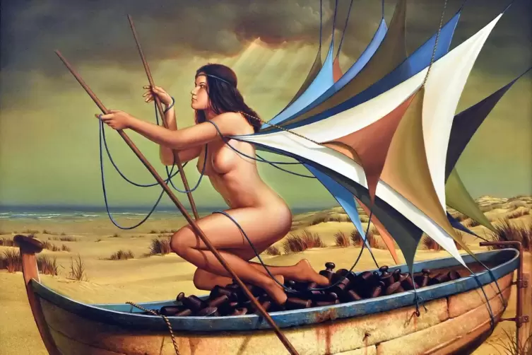 Ankl&auml;nge an Surrealismus und den Kitsch: Siegfried Zademacks &bdquo;Gut im Wind", 2013 