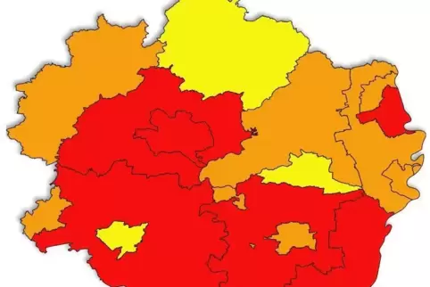 Corona-Zahlen für die einzelnen Kreise/Städte der Pfalz in den interaktiven Grafiken im Artikel.