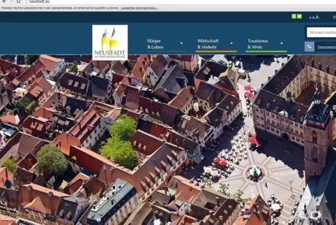 Screenshot von der Homepage der Stadt Neustadt.