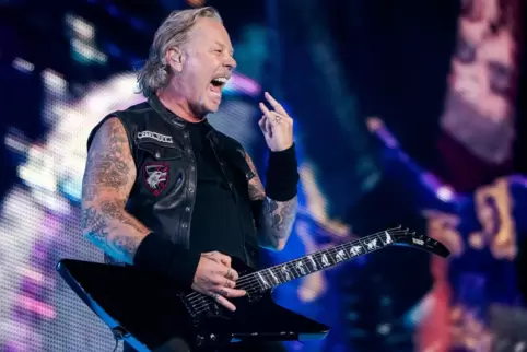  James Hetfield – Mitbegründer, Sänger und Gitarrist der US-amerikanischen Rockband Metallica –vergangenes Jahr bei einem Konzer