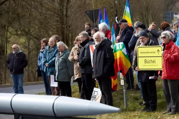 Protest gegen Atomwaffen im rheinland-pfälzischen Büchel. 