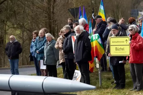 Protest gegen Atomwaffen im rheinland-pfälzischen Büchel. 