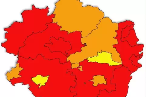 Die Corona-Ampel-Farben der Pfalz am 27. Oktober 2020