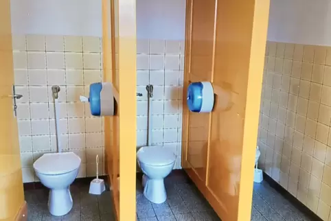 Nicht gerade ästhetisch, aber funktionsfähig: die Grundschul-Toiletten in Rimschweiler.