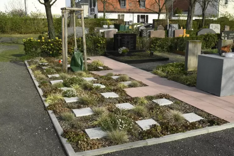 Urnengräber in Studernheim. Gemeinschaftsanlagen für Urnenbestattungen kommen nun in Mörsch und auf dem Hauptfriedhof hinzu. 