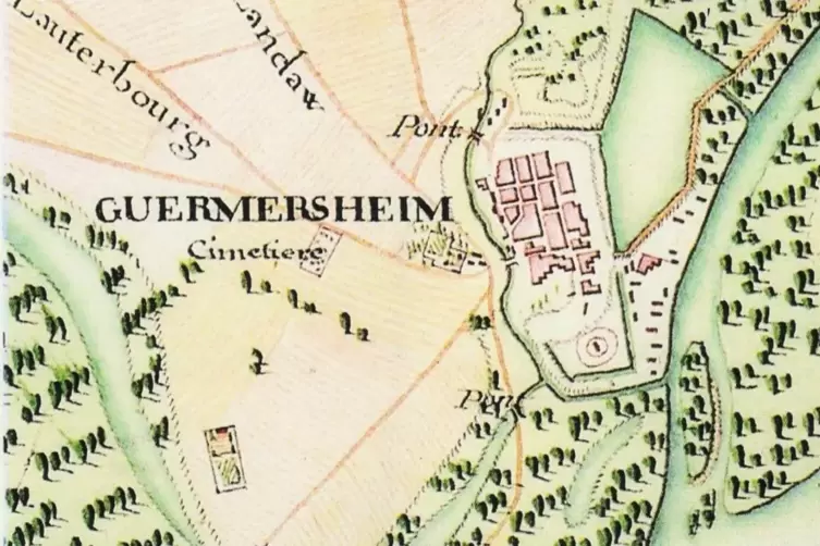 Ausschnitt Plan Germersheim aus dem Jahr 1736.