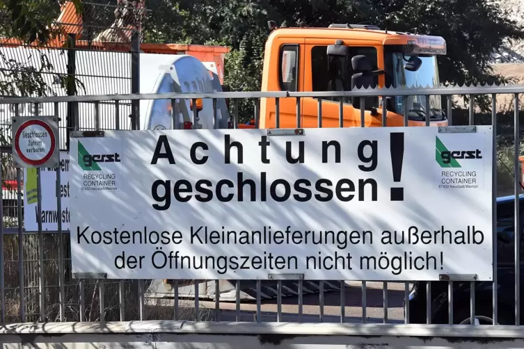Seit Oktober 2018 für die Neustadter Haushalte geschlossen: das Abfallwirtschaftszentrum in der Branchweilerhofstraße. 