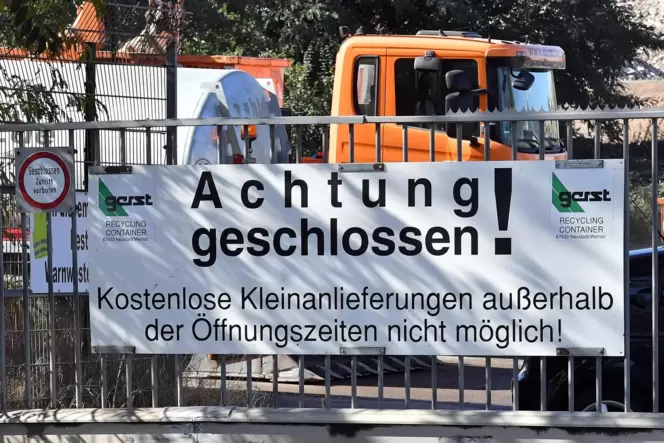 Seit Oktober 2018 für die Neustadter Haushalte geschlossen: das Abfallwirtschaftszentrum in der Branchweilerhofstraße.