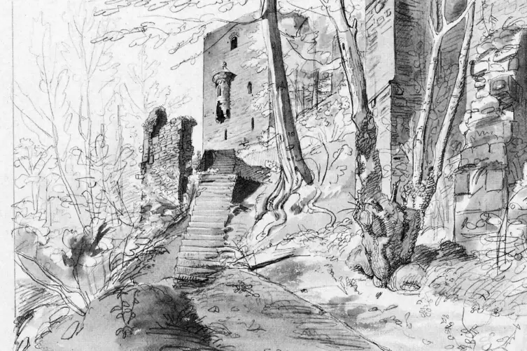 Der Trifels, von Fried gezeichnet 1831.