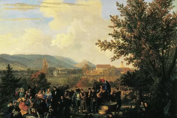  Kloster Heilsbruck, Gem&auml;lde von1833, heute im Museum Pfalzgalerie in Kaiserslautern.