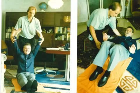 Aus dem Album: Thomas Woll und Fritz Walter bei einem persönlichen Training. 