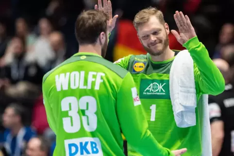 Johannes Bitter bei der letzten EM mit Kollege Andreas Wolff.