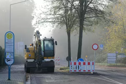 Die Sanierung der L 118 hat die Jägersburger Ortslage erreicht, hier in Höhe der Sportanlagen. Die Sanierung der L 118 hat die Jägersburger Ortslage erreicht, hier in Höhe der Sportanlagen.