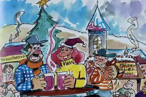 So fröhliches Glühweintrinken auf dem Weihnachtsmarkt wird es wegen Corona in diesem Jahr wohl nicht geben – im Cartoon von Stef