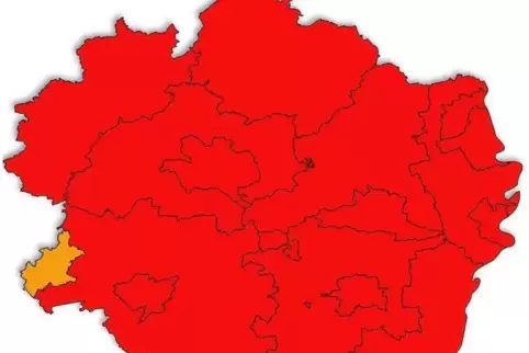 Bis auf Zweibrücken bleibt die Pfalz rot. 