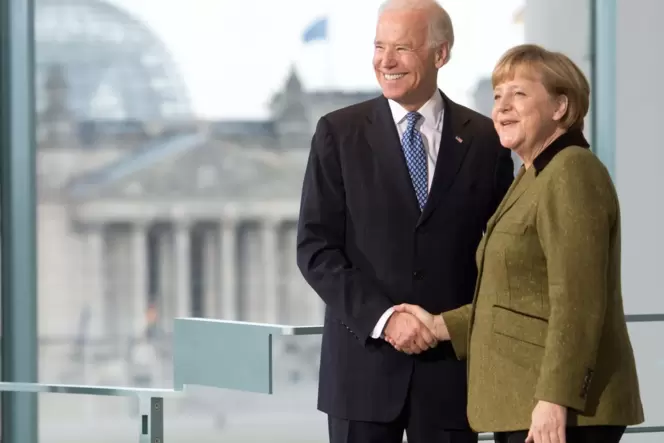 Man kennt sich: Joe Biden zu Besuch bei Angela Merkel 2013 im Kanzleramt.