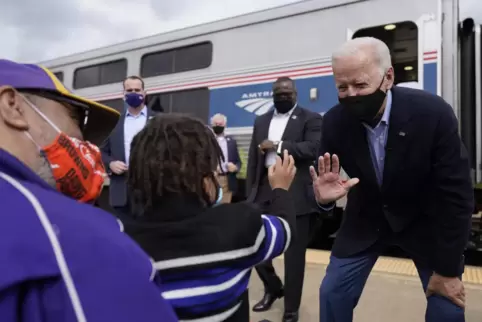 Nach der ersten TV-Debatte gegen Donald Trump tourte Joe Biden als Wahlkämpfer mit einem gecharterten Amtrak-Zug durch die Staat