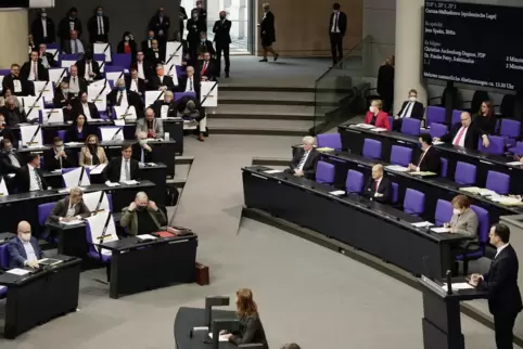 Auf das Stören des Parlamentsbetrieb abonniert: Die AfD-Fraktion hielt während der Rede von Gesundheitsminister Jens Spahn (CDU)