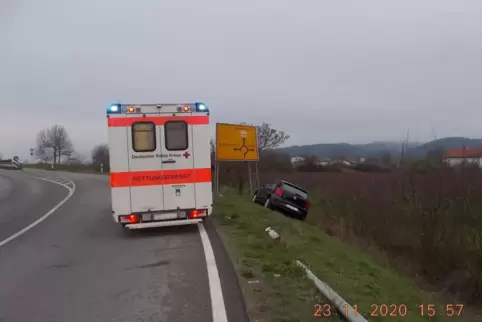 Von der Straße abgekommen.