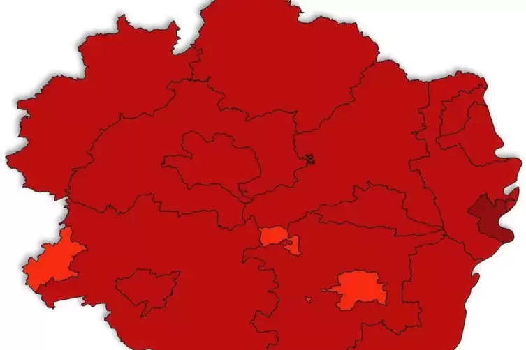 Corona-Ampel: Die Pfalz bleibt am Montag rot.