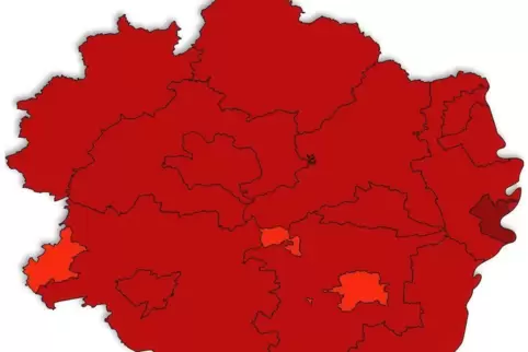 Corona-Ampel: Die Pfalz bleibt am Montag rot.