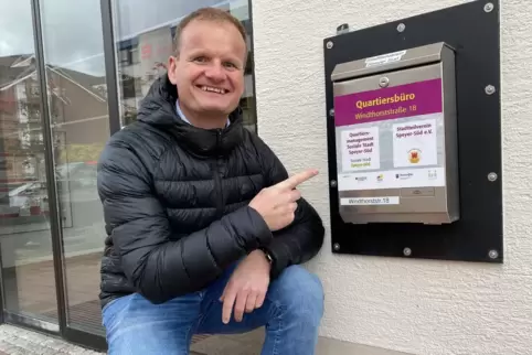 Neustes Projekt: Seit zwei Jahren arbeitet Sven Fries, hier vor dem Stadtteilbüro, an der „Sozialen Stadt Speyer-Süd“ mit. 