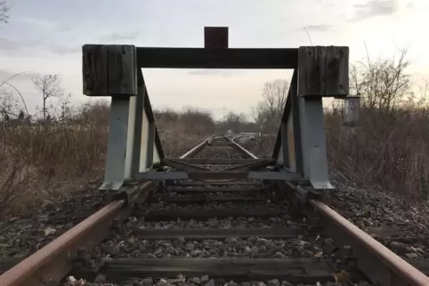 Die Bahngleiste zwischen Landau und Germersheim. 