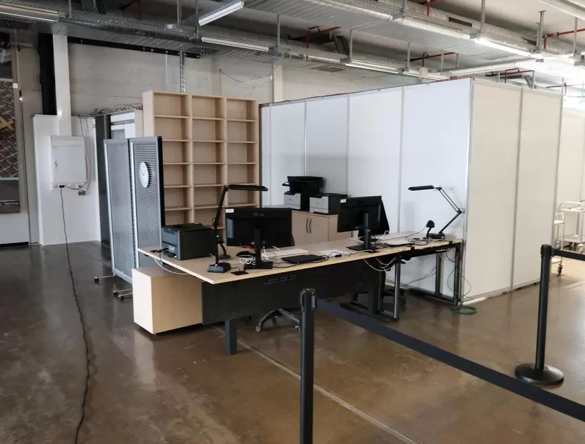 Der Anmeldebereich im Zweibrücker Impfzentrum.
