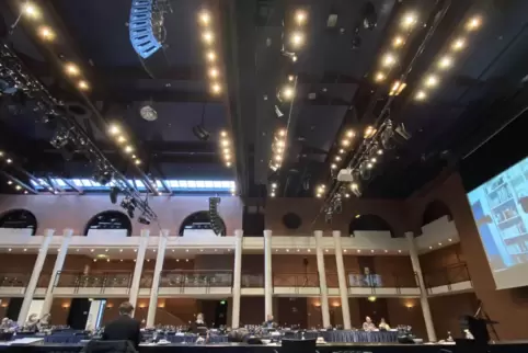 Plötzlich überlebensgroß im Bild: CDU-Stadtratsmitglied beim digitalen Teil der Sitzung am Mittwochmorgen.