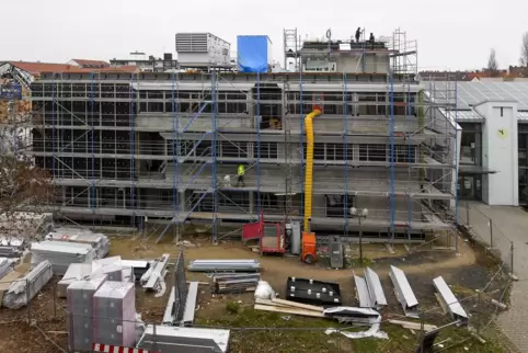 Momentan das größte Bauvorhaben des Bezirksverbandes Pfalz: der Schulneubau in Frankenthal, den das Pfalzinstitut für Hören und 