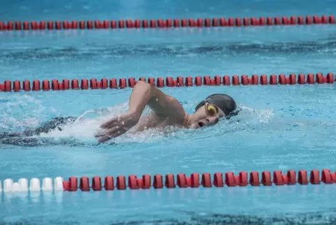 August 2019: Das Team vom SK Kaiserslautern gewinnt die Staffel beim Sommerschwimmfest der Aquakids im Waldfreibad Rodenbach. Im