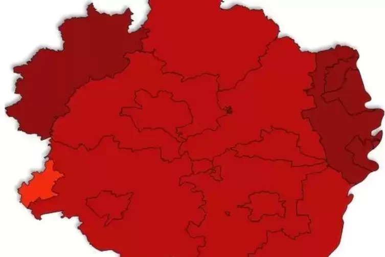 Nur Zweibrücken liegt bei der 7-Tage-Inzidenz unter 100.