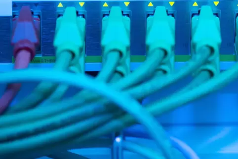Netzwerkkabel in einem Serverraum. 