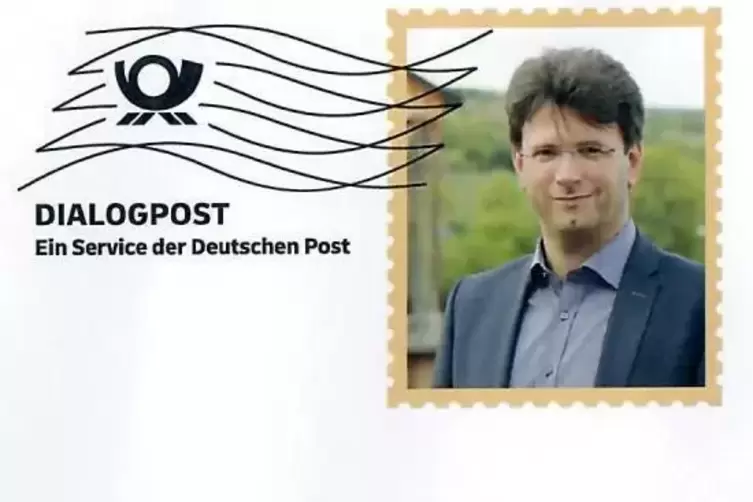 Rathaus-Grüße mit Bürgermeister-Briefmarke. 