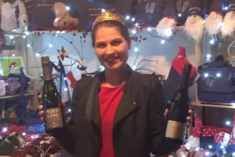 Mit „Werkelwerk-Tasche“ ausgestattet: die Pfälzische Weinkönigin Saskia Teucke.