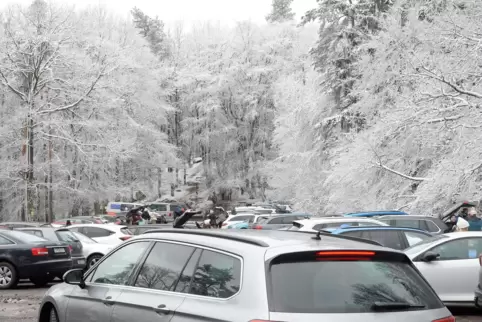 Ansturm auf die Schneelandschaft. 