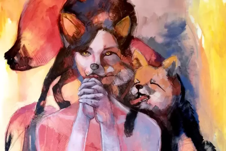  Fuchs oder Frau? „Fuchsfrau“ heißt diese Arbeit von Olga David, mit der sie ein kritisches Nachdenken über die Produktion und d