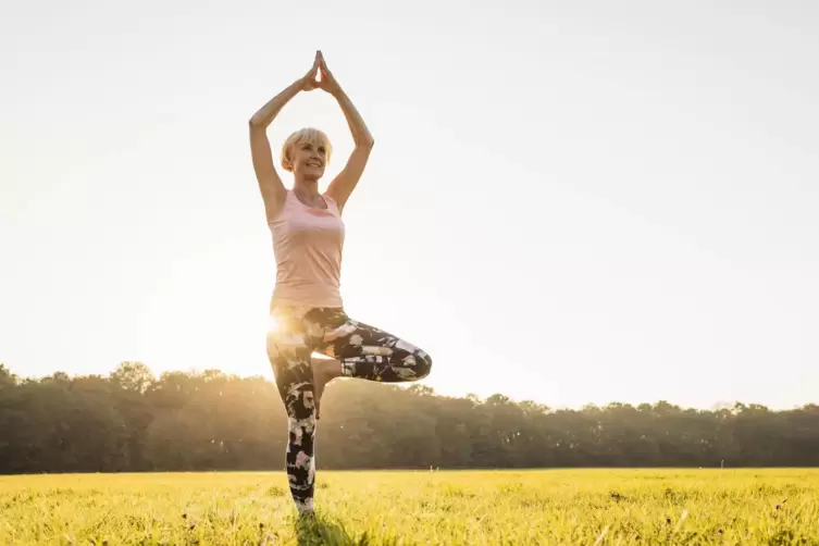 Neben moderatem Kraft- und Ausdauertraining können auch Pilates und Yoga (Bild) helfen, die Beweglichkeit in zunehmendem Alter z