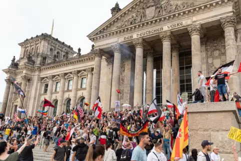 Noch gut in Erinnerung: Randale vor dem Reichstagsgebäude Ende August. 